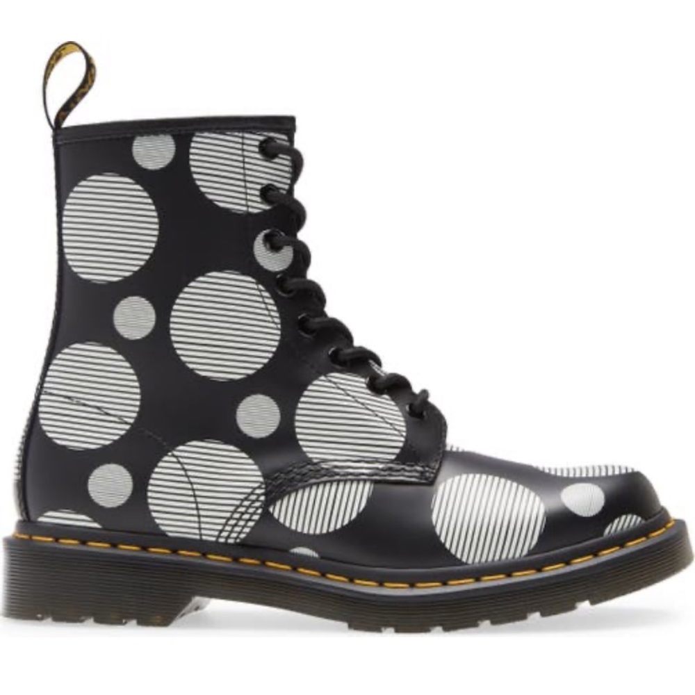 Dr. Martens 1460 Jadon Black Smooth Polka Dot Women's 6 Black Boots